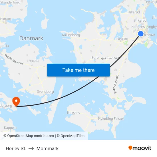 Herlev St. to Mommark map