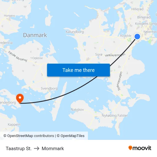 Taastrup St. to Mommark map