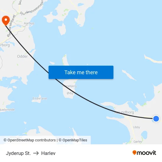 Jyderup St. to Harlev map