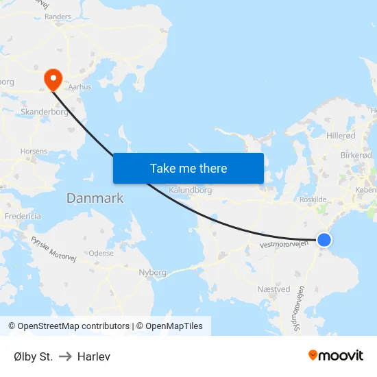 Ølby St. to Harlev map