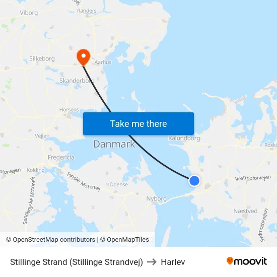 Stillinge Strand (Stillinge Strandvej) to Harlev map