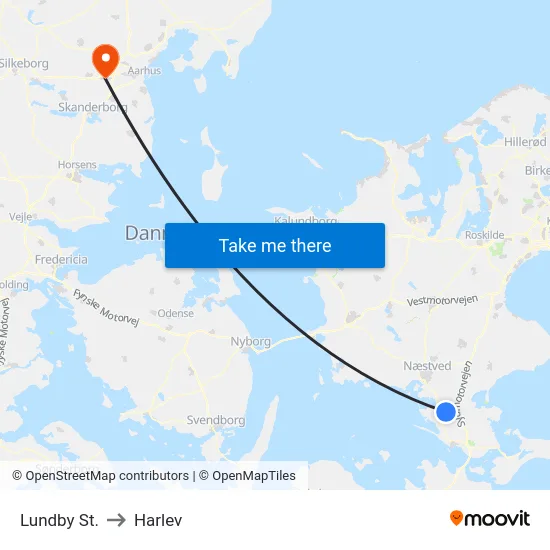 Lundby St. to Harlev map