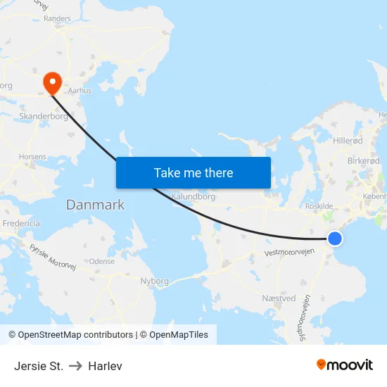 Jersie St. to Harlev map