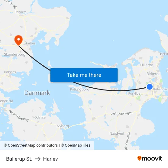 Ballerup St. to Harlev map