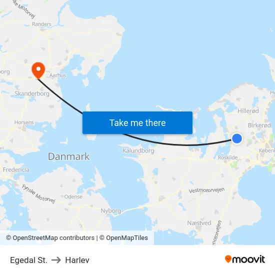 Egedal St. to Harlev map
