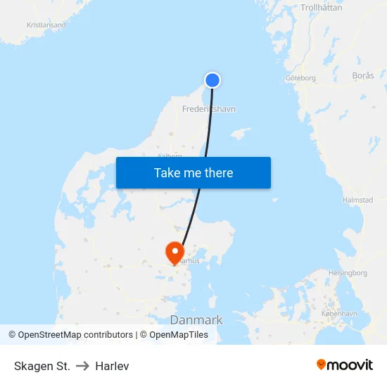Skagen St. to Harlev map
