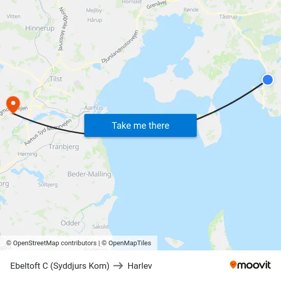 Ebeltoft C (Syddjurs Kom) to Harlev map