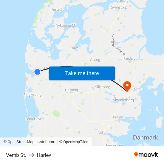 Vemb St. to Harlev map