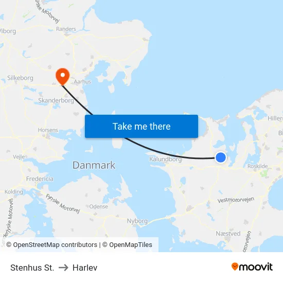 Stenhus St. to Harlev map