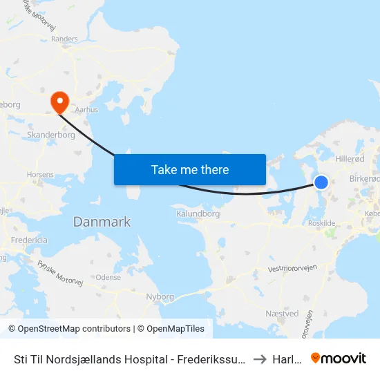Sti Til Nordsjællands Hospital - Frederikssund to Harlev map