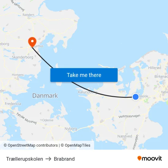 Trællerupskolen to Brabrand map