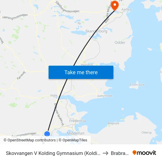 Skovvangen V Kolding Gymnasium (Kolding) to Brabrand map