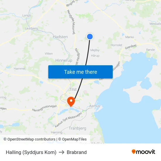 Halling (Syddjurs Kom) to Brabrand map