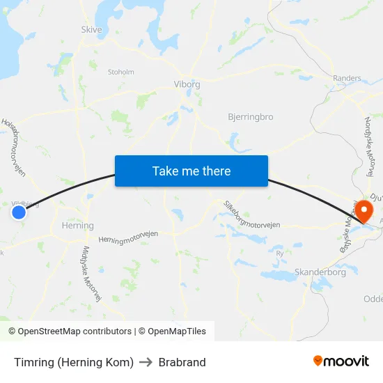 Timring (Herning Kom) to Brabrand map