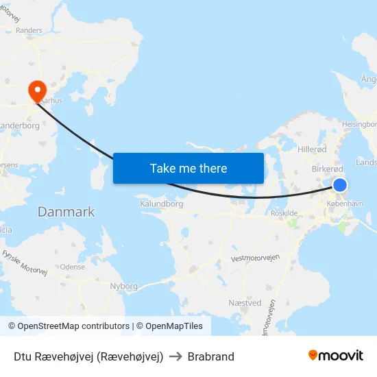Dtu Rævehøjvej (Rævehøjvej) to Brabrand map