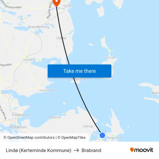 Lindø (Kerteminde Kommune) to Brabrand map