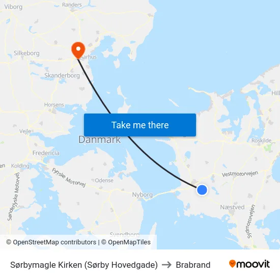 Sørbymagle Kirken (Sørby Hovedgade) to Brabrand map