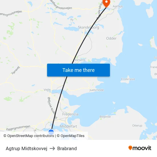 Agtrup Midtskovvej to Brabrand map