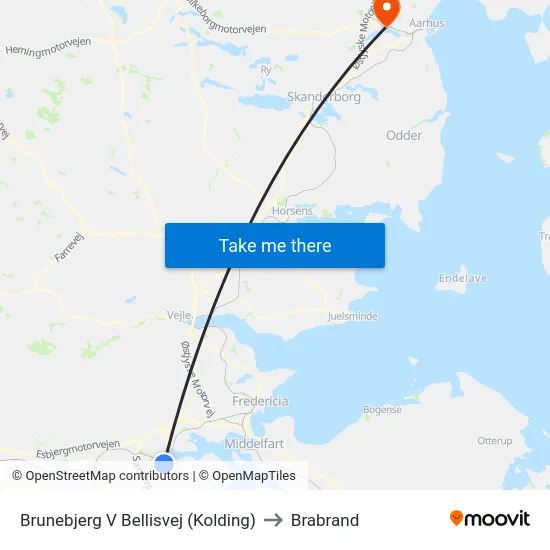 Brunebjerg V Bellisvej (Kolding) to Brabrand map