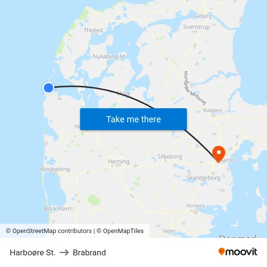 Harboøre St. to Brabrand map