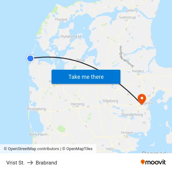 Vrist St. to Brabrand map