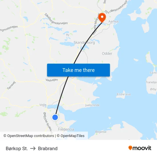 Børkop St. to Brabrand map