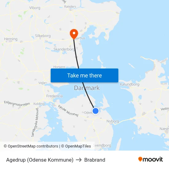 Agedrup (Odense Kommune) to Brabrand map