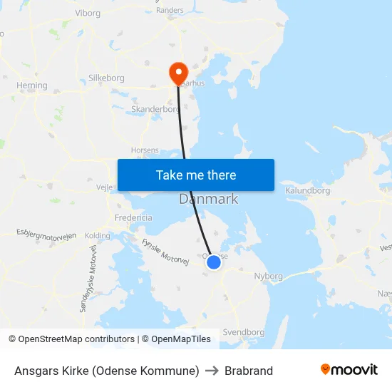 Ansgars Kirke (Odense Kommune) to Brabrand map