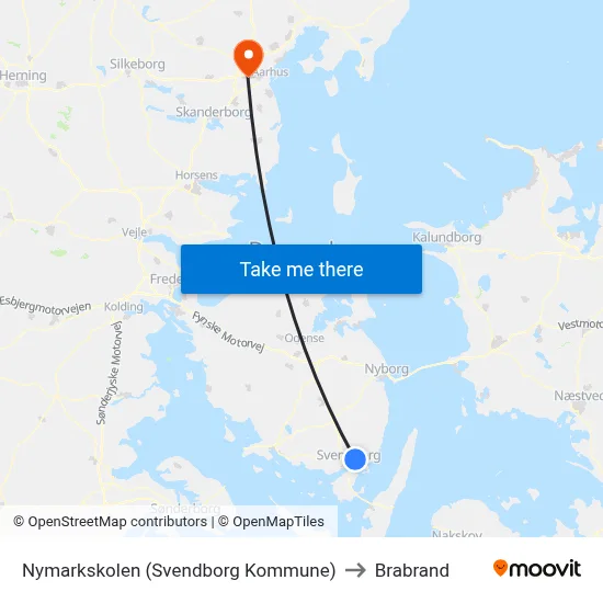 Nymarkskolen (Svendborg Kommune) to Brabrand map
