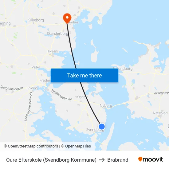 Oure Efterskole (Svendborg Kommune) to Brabrand map
