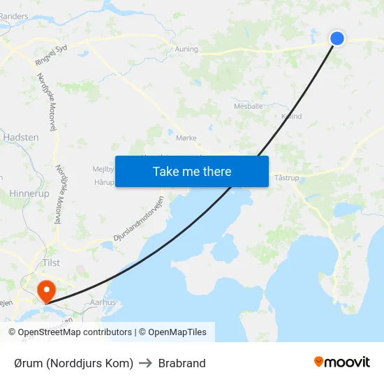Ørum (Norddjurs Kom) to Brabrand map