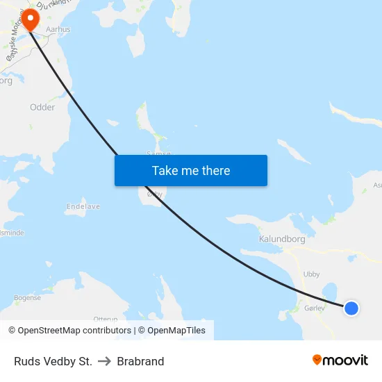 Ruds Vedby St. to Brabrand map