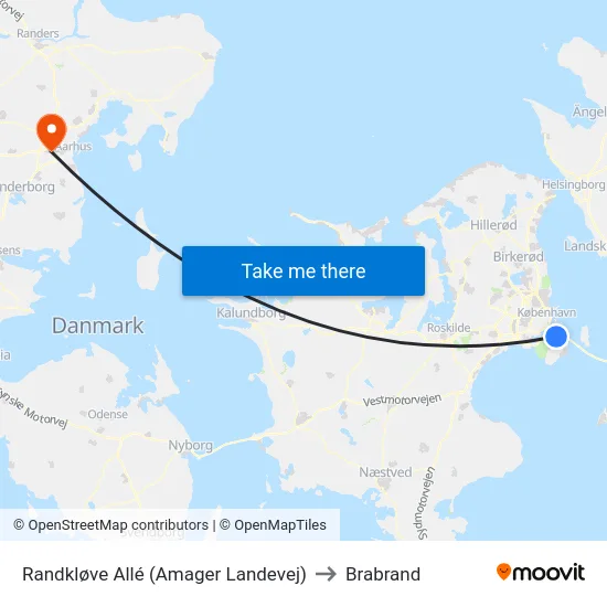 Randkløve Allé (Amager Landevej) to Brabrand map