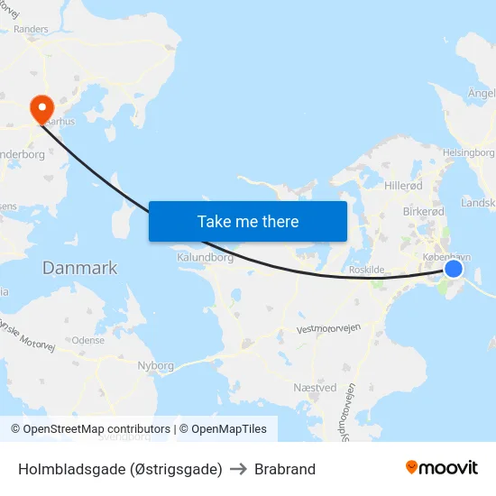 Holmbladsgade (Østrigsgade) to Brabrand map