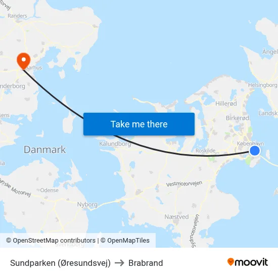 Sundparken (Øresundsvej) to Brabrand map