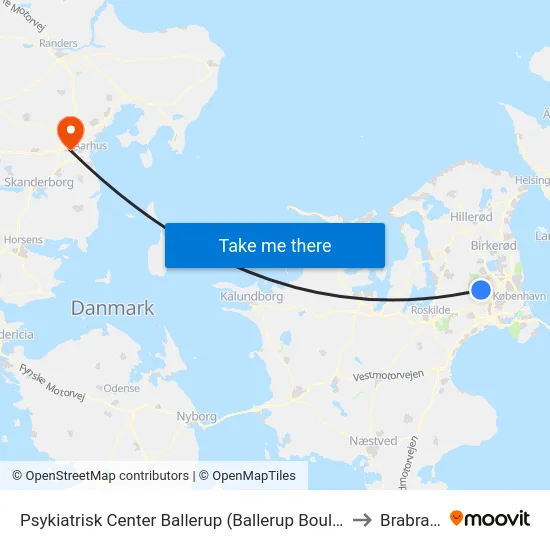 Psykiatrisk Center Ballerup (Ballerup Boulevard) to Brabrand map