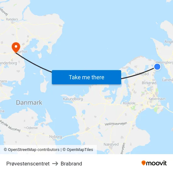 Prøvestenscentret to Brabrand map
