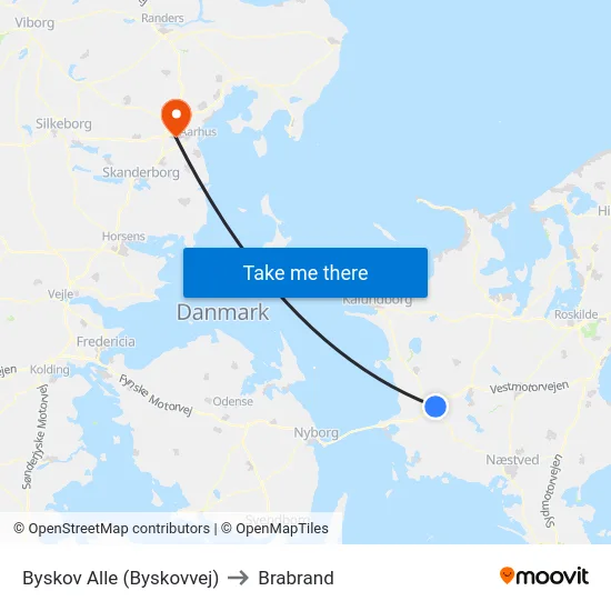 Byskov Alle (Byskovvej) to Brabrand map