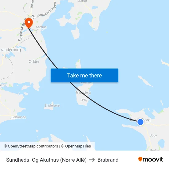 Sundheds- Og Akuthus (Nørre Allé) to Brabrand map
