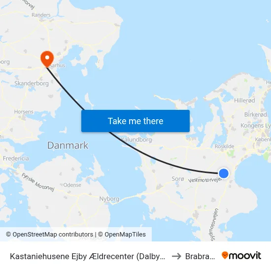 Kastaniehusene Ejby Ældrecenter (Dalbyvej) to Brabrand map