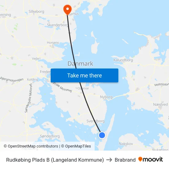 Rudkøbing Plads B (Langeland Kommune) to Brabrand map