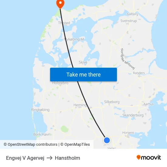 Engvej V Agervej to Hanstholm map