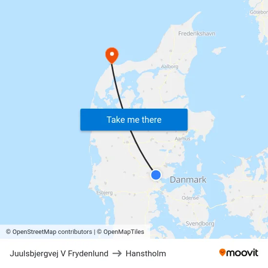 Juulsbjergvej V Frydenlund to Hanstholm map