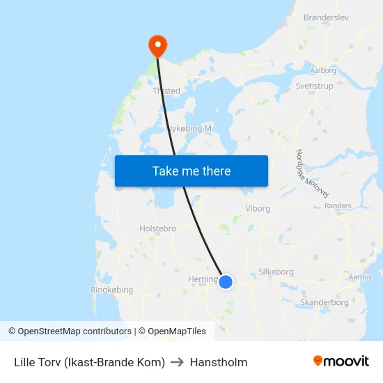 Lille Torv (Ikast-Brande Kom) to Hanstholm map