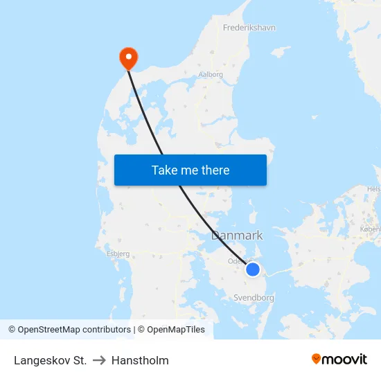 Langeskov St. to Hanstholm map