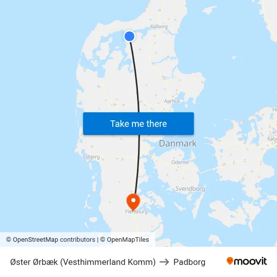 Øster Ørbæk (Vesthimmerland Komm) to Padborg map