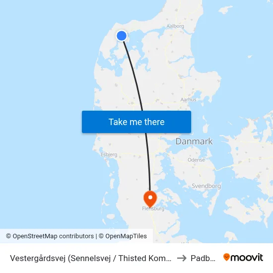 Vestergårdsvej (Sennelsvej / Thisted Kommune) to Padborg map