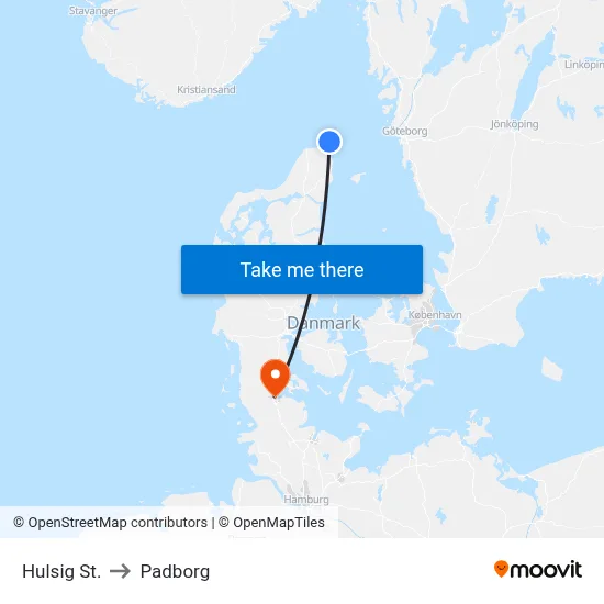 Hulsig St. to Padborg map