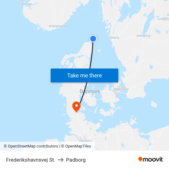 Frederikshavnsvej St. to Padborg map