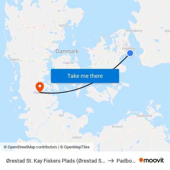 Ørestad St. Kay Fiskers Plads (Ørestad St.) to Padborg map